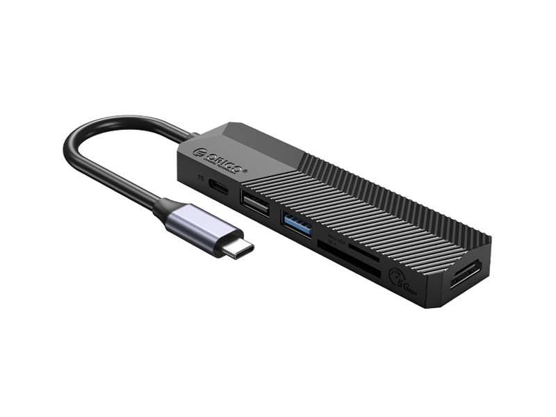 ORICO docking station MDK-6P, 6 θυρών, USB-C σύνδεση, 55W PD, 4K, μαύρο