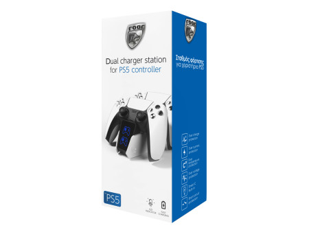 ROAR βάση φόρτισης gamepad RR-0020 για 2x PS5 DualSense, λευκή