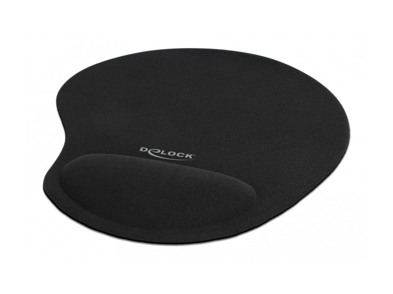 DELOCK mousepad 12040 με gel στήριγμα καρπού, 230 x 202mm, μαύρο