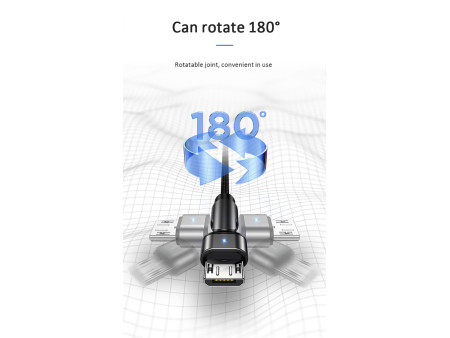 USAMS καλώδιο Micro USB σε USB SJ478, περιστρεφόμενο, 10W, 1m, πράσινο