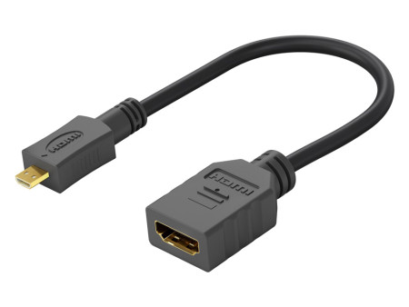 GOOBAY καλώδιο micro HDMI σε HDMI 58683, 4K/60Hz, 0.15m, μαύρο