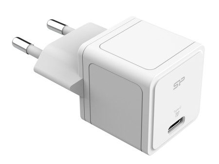 SILICON POWER φορτιστής τοίχου SP20WASYQM121PCW, USB-C, PD 20W, λευκός