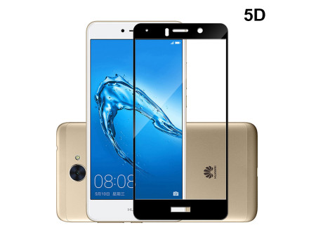 POWERTECH Tempered Glass 5D, Full Glue, Huawei Y7/Y7 Prime (2017), μαύρο