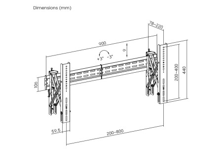 BRATECK επιτοίχια βάση LVW02E-48T για τηλεόραση 37-70", Pop-Out, 70kg