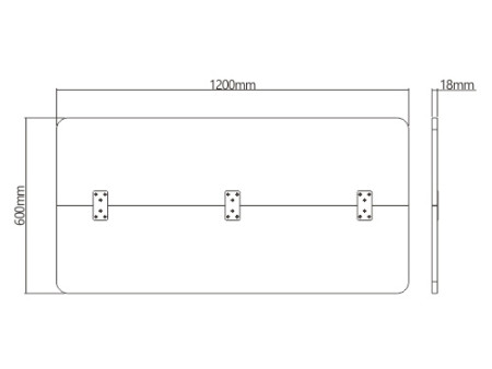 BRATECK επιφάνεια γραφείου TP12060R-2P, 120x60x1.8cm, καφέ ξύλινη