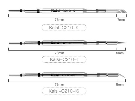 KAISI σετ soldering tip C210, τύπου I/IS/K, 3τμχ