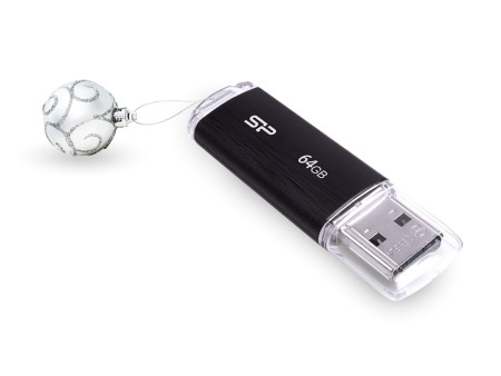 SILICON POWER USB Flash Drive Ultima U02, 64GB, USB 2.0, μαύρο