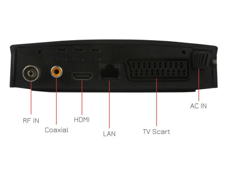 POWERTECH ψηφιακός δέκτης PT-779, MPEG4, DVB-T2, H.265, RJ45