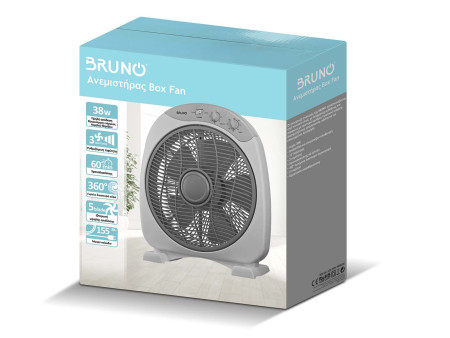 BRUNO ανεμιστήρας Box Fan BRN-0184, επιτραπέζιος/δαπέδου, 38W 32cm, γκρι