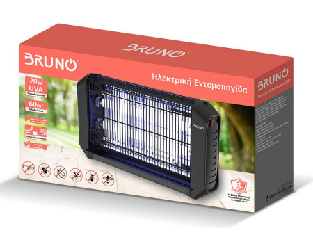 BRUNO ηλεκτρική εντομοπαγίδα BRN-0186 με UV λυχνία, 20W, μαύρη