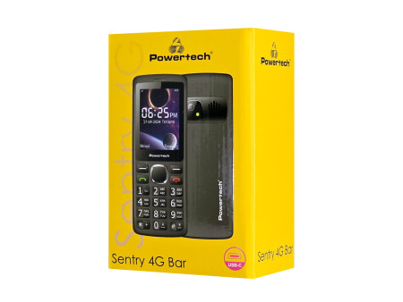 POWERTECH κινητό τηλέφωνο Sentry 4G Bar, 2.4", dual SIM, με κάμερα, μαύρο