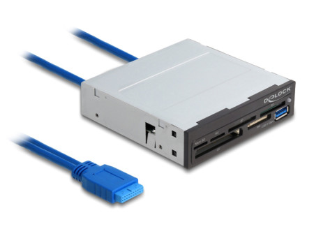 DELOCK USB 19-pin card reader 91759, CF/SD/micro SD/xD/MS/M2/USB, 5Gbps