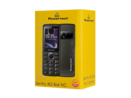 POWERTECH κινητό τηλέφωνο Sentry 4G Bar NC, 2.4", dual SIM, μαύρο