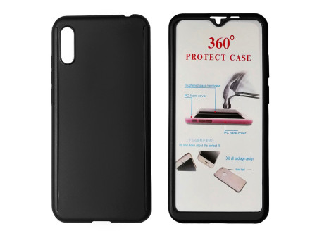 POWERTECH Θήκη Body 360° Tempered Glass, Huawei Y5 2019/Honor 8S, μαύρη