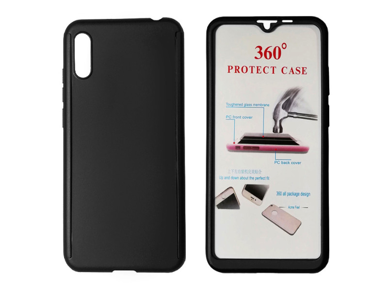 POWERTECH Θήκη Body 360° Tempered Glass, Huawei Y5 2019/Honor 8S, μαύρη