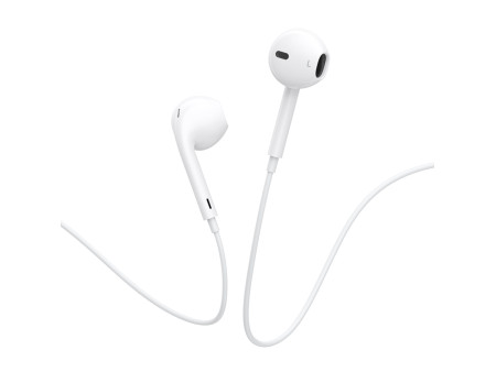 CELEBRAT earphones με μικρόφωνο E500, USB-C σύνδεση, Φ14mm, 1.2m, λευκά