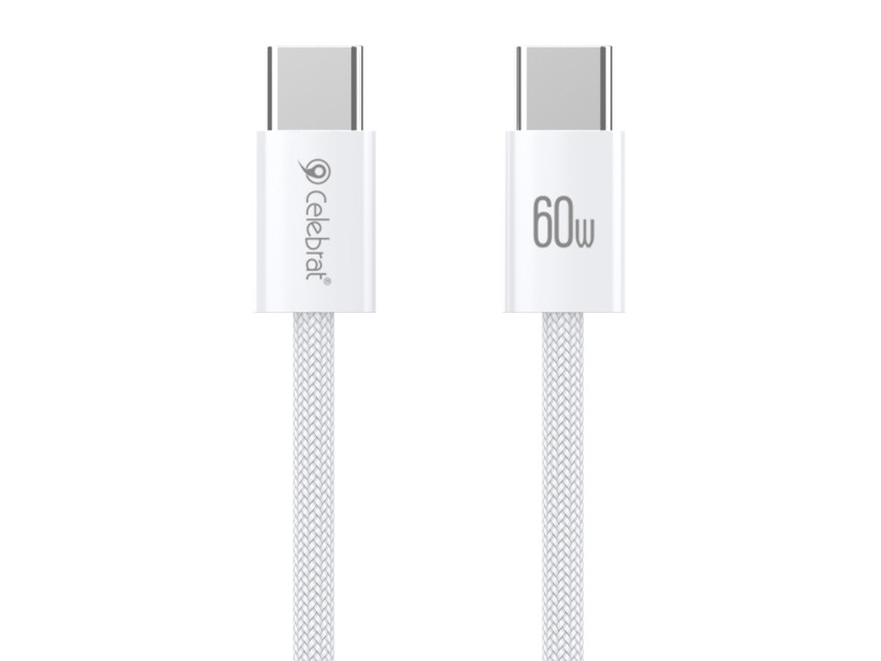 CELEBRAT καλώδιο USB-C U600, 60W, 480Mbps, 1m, λευκό