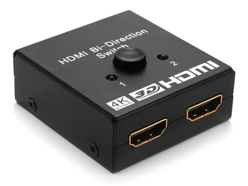 POWERTECH HDMI switch CAB-H112, 2 σε 1, 4K, bidirectional, μαύρο