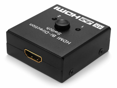 POWERTECH HDMI switch CAB-H112, 2 σε 1, 4K, bidirectional, μαύρο