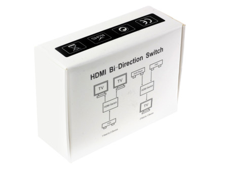 POWERTECH HDMI switch CAB-H112, 2 σε 1, 4K, bidirectional, μαύρο