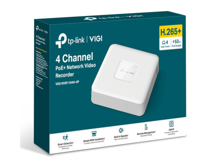 TP-LINK NVR καταγραφικό VIGI NVR1104H-4P, 8MP, 4 κανάλια PoE+, Ver. 1.0