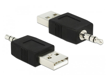 DELOCK Αντάπτορας USB 2.0 σε Stereo Jack 3.5mm 66069, μαύρο