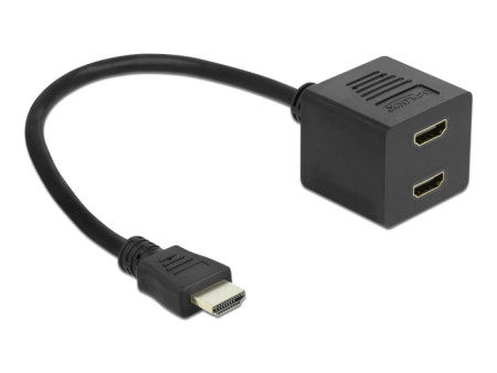 DELOCK HDMI splitter 65226 με Ethernet, 2 σε 1, 1080p, μαύρο