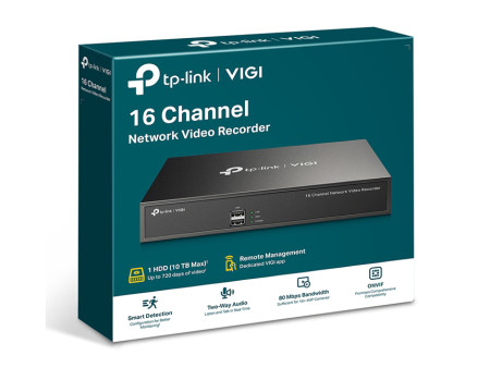 TP-LINK NVR καταγραφικό VIGI NVR1016H, 8MP, 16 κανάλια, Ver. 1.20