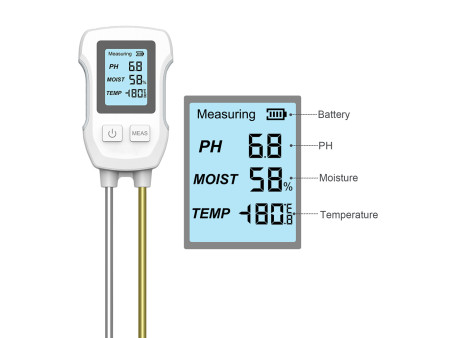 INHOCON 3 σε 1 ψηφιακός μετρητής εδάφους SGS07, PH/υγρασία/θερμοκρασία