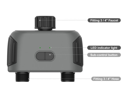 INHOCON smart προγραμματιστής ποτίσματος SGW02 2 θέσεων, Bluetooth, IP55