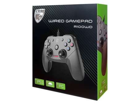 ROAR ενσύρματο gamepad R100WD, με vibration, PC, PS3 & Android TV box