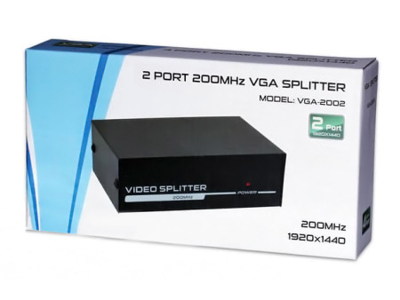 POWERTECH VGA splitter CAB-G031, 2 σε 1, 1920x1440px, μαύρο