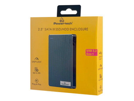 POWERTECH θήκη για 2.5" SATA HDD/SSD PT-1231, 5Gbps, μαύρη