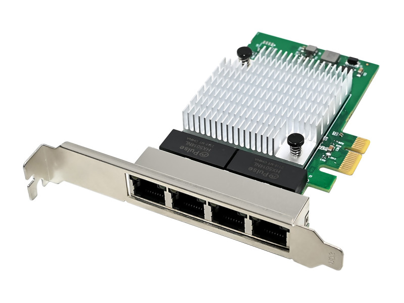 POWERTECH κάρτα επέκτασης PCIe σε 4x RJ45 ST7387, 1000Mbps