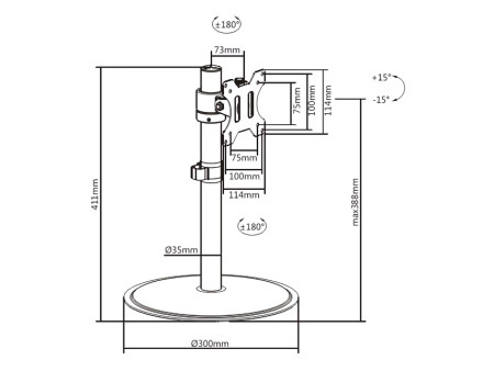 BRATECK Βάση γραφείου LDT40-T01 για οθόνη 17" - 32", 8kg