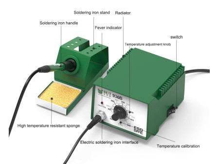 BEST σταθμός κόλλησης BST-936B με κολλητήρι, 45W, 480°C