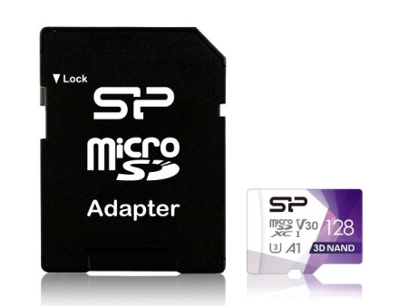 SILICON POWER κάρτα μνήμης microSDXC Superior Pro, 128GB, Class 10 UHS-I U3 A1 V30