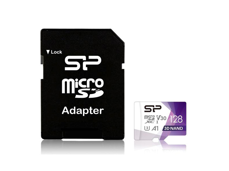 SILICON POWER κάρτα μνήμης microSDXC Superior Pro, 128GB, Class 10 UHS-I U3 A1 V30