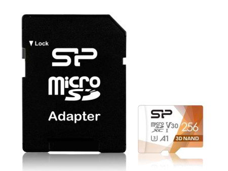 SILICON POWER κάρτα μνήμης microSDXC Superior Pro, 256GB, Class 10 UHS-I U3 A1 V30