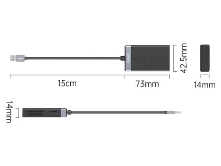 ORICO card reader CL4T-A3 για Micro SD/SD/CF/MS, USB 3.0, μαύρο