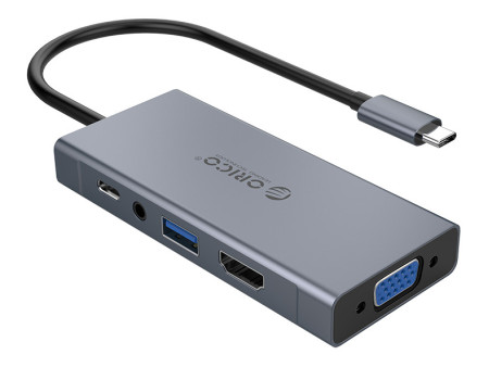 ORICO docking station MC-U501P, 5 θυρών, USB-C σύνδεση, 60W PD, 4K, γκρι