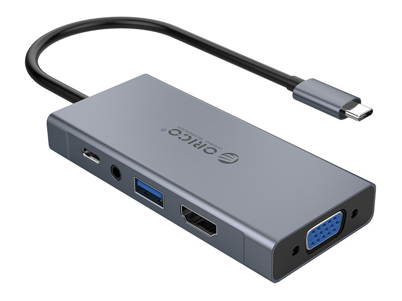 ORICO docking station MC-U501P, 5 θυρών, USB-C σύνδεση, 60W PD, 4K, γκρι