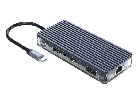 ORICO docking station WB-11P, 11 θυρών, USB-C σύνδεση, 100W PD, 4K, γκρι