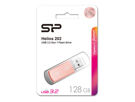 SILICON POWER USB Flash Drive Helios 202, 128GB, USB 3.2, ροζ χρυσό