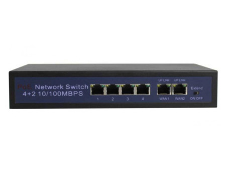 LONGSE PoE switch HT412, 4x LAN port & 2x WAN port, 10/100Mbps