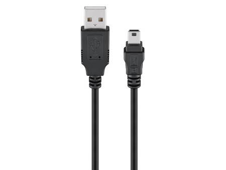 GOOBAY καλώδιο USB 2.0 σε USB mini 50769, copper, 5m, μαύρο