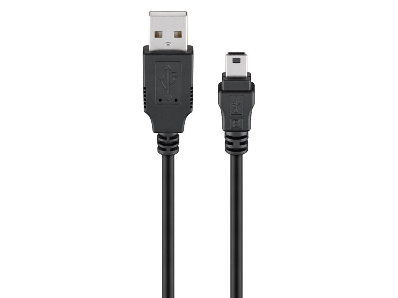 GOOBAY καλώδιο USB 2.0 σε USB mini 50769, copper, 5m, μαύρο