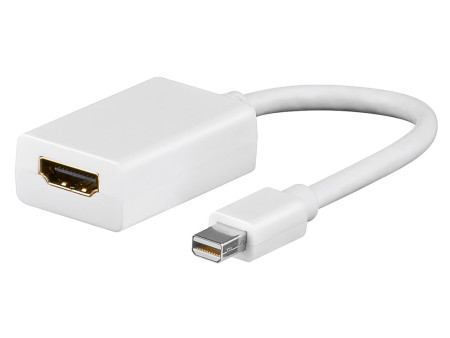 GOOBAY καλώδιο mini DisplayPort σε HDMI θηλυκό 51729, 0.15m, λευκό