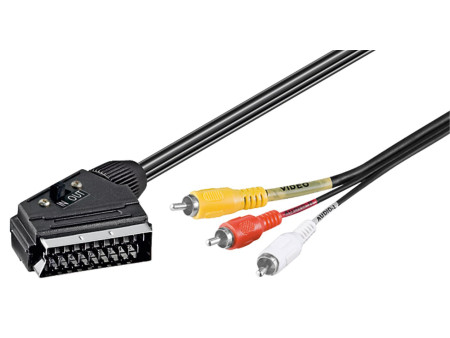 GOOBAY καλώδιο SCART 21-pin σε 3x RCA 50364, 2m, μαύρο