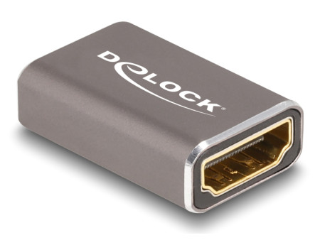 DELOCK αντάπτορας HDMI 60078 με Ethernet, 8K/60Hz, μεταλλικός, γκρι